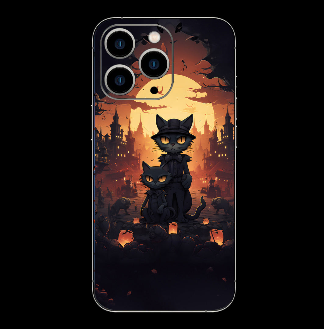 13 Pro Max Halloween Cats Cartoon Skins